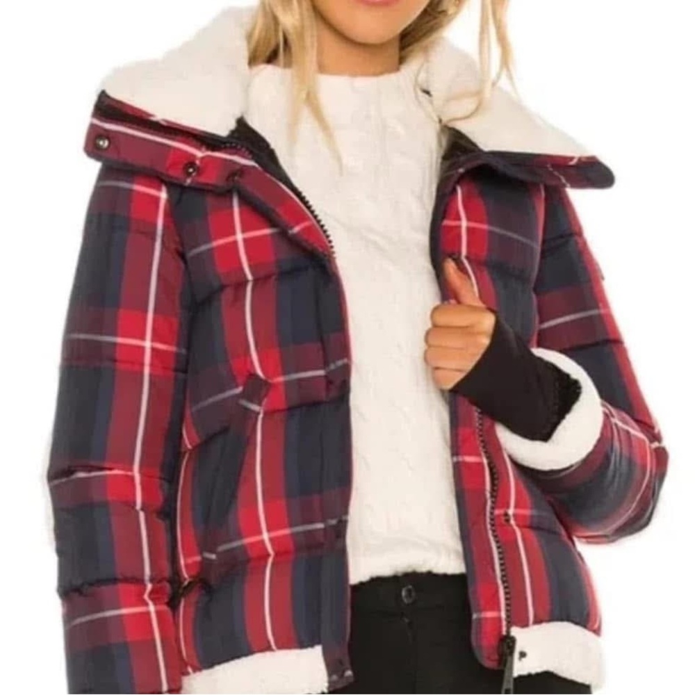 SAM. McKenzie plaid puffer jacket XS